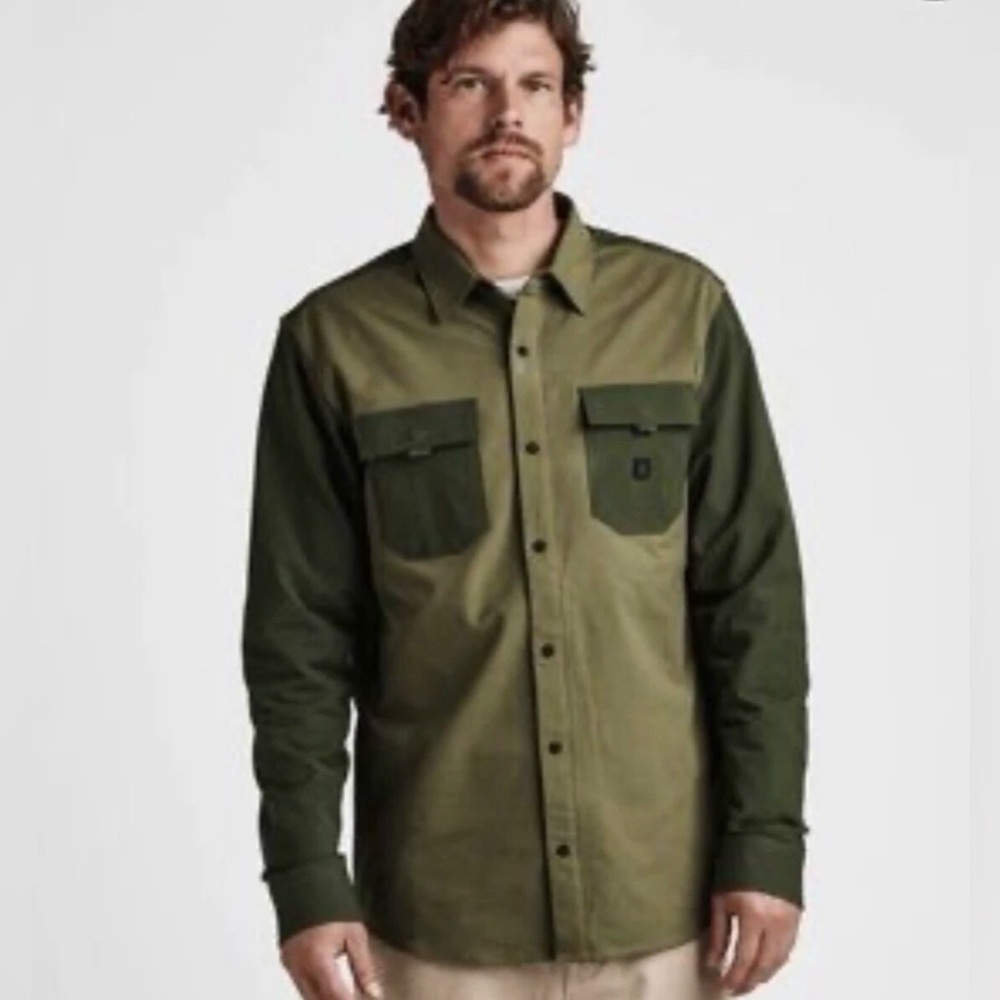 Roark Diablo Shelter Long Sleeve Button Down Shirt size Medium in Green